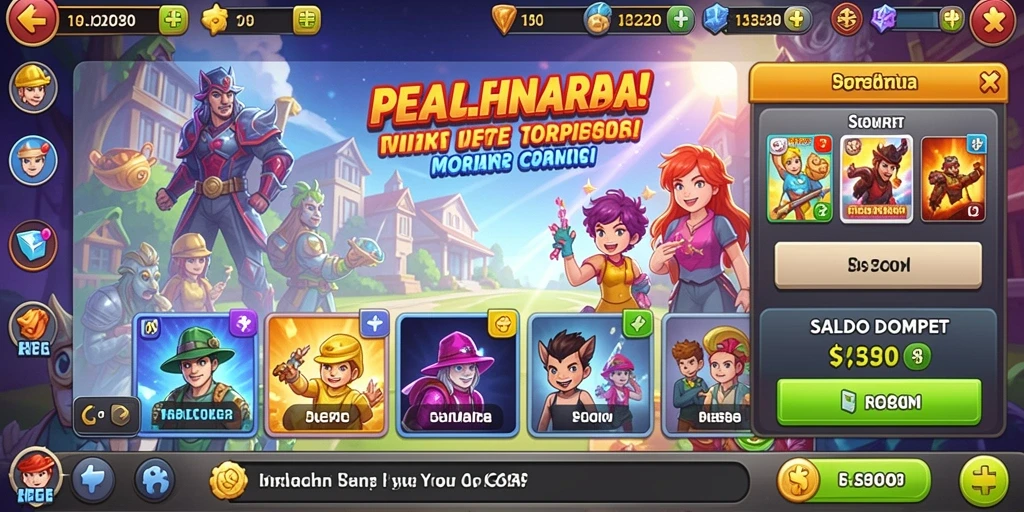 Tampilan menarik dengan berbagai pilihan permainan.
