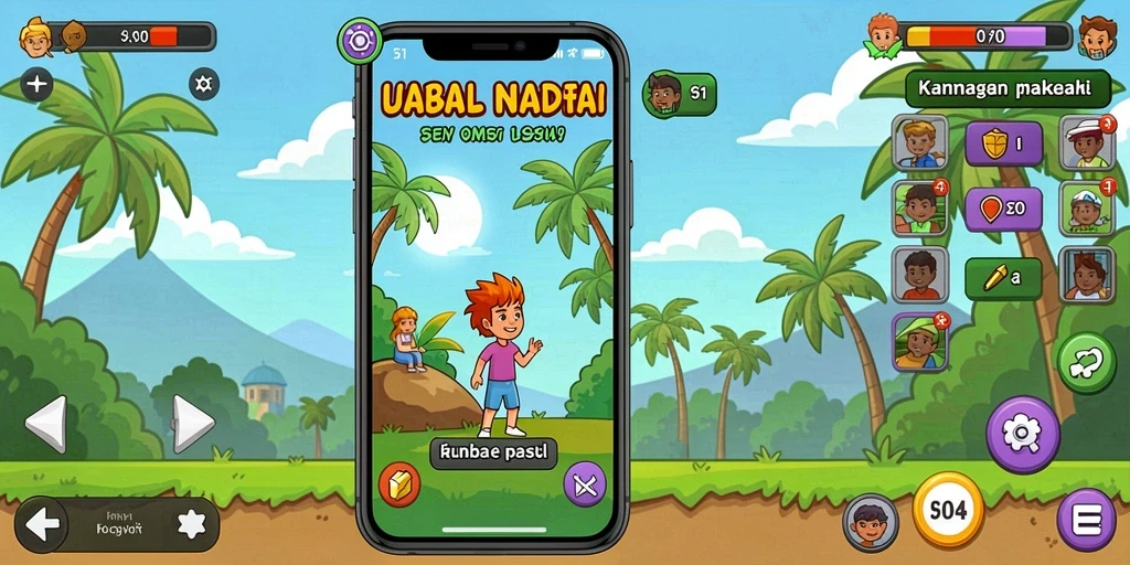 Tampilan level yang menakjubkan dan penuh warna.