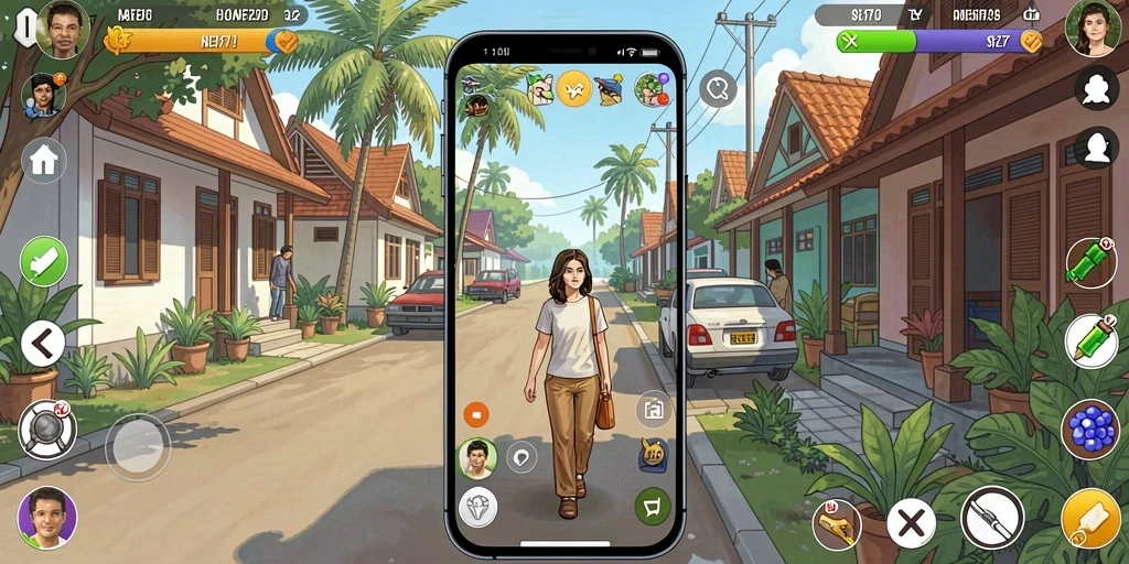 Tampilan gulungan dengan grafis yang menarik.